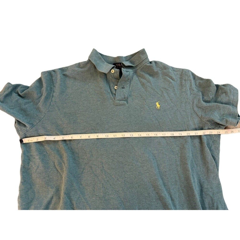 Polo Ralph Lauren Polo Shirt Mens XL Turquoise Teal Yellow Pony Short Sleeve - Picture 5 of 7